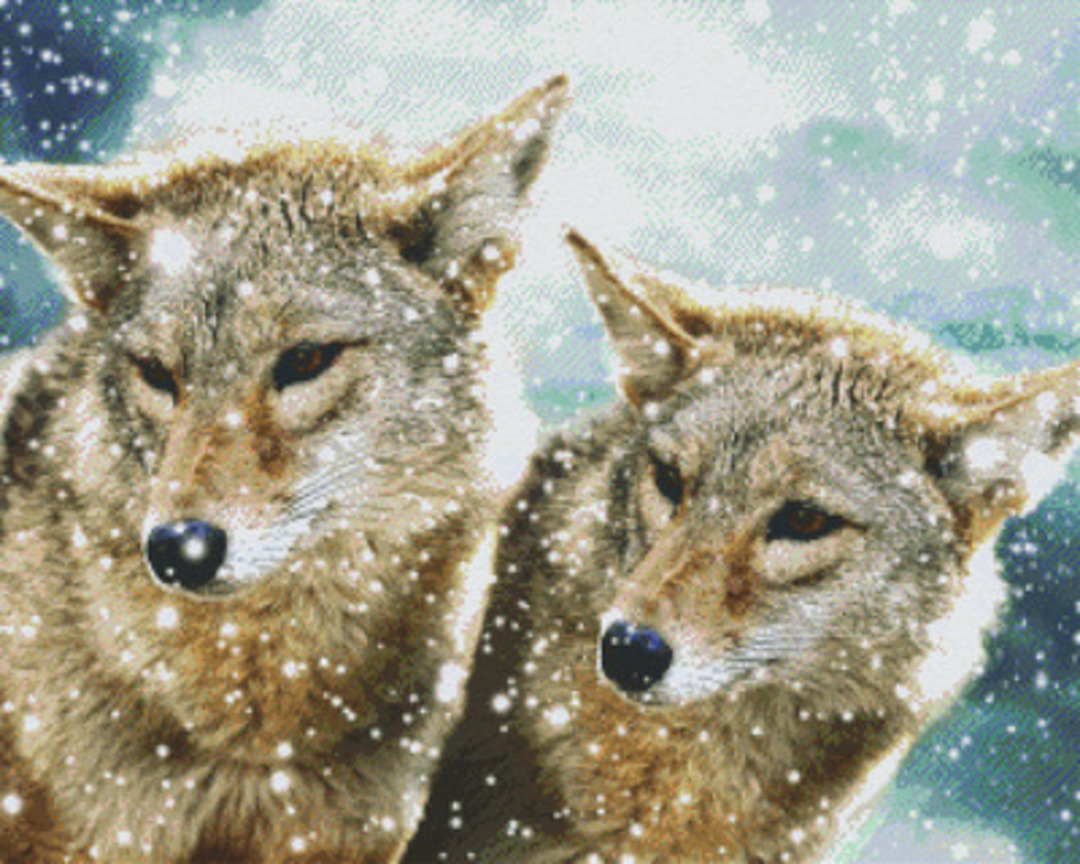 Two Winter Foxies Thirty Six [36] Baseplate PixelHobby Mini-mosaic Art Kits image 0